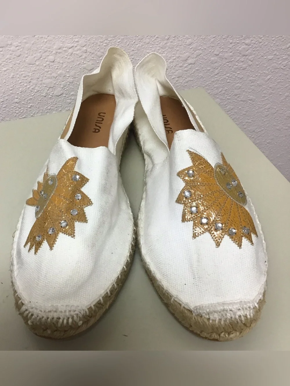 Unisa White Yellow Pineapple Tropical Espadrilles Spain (9)